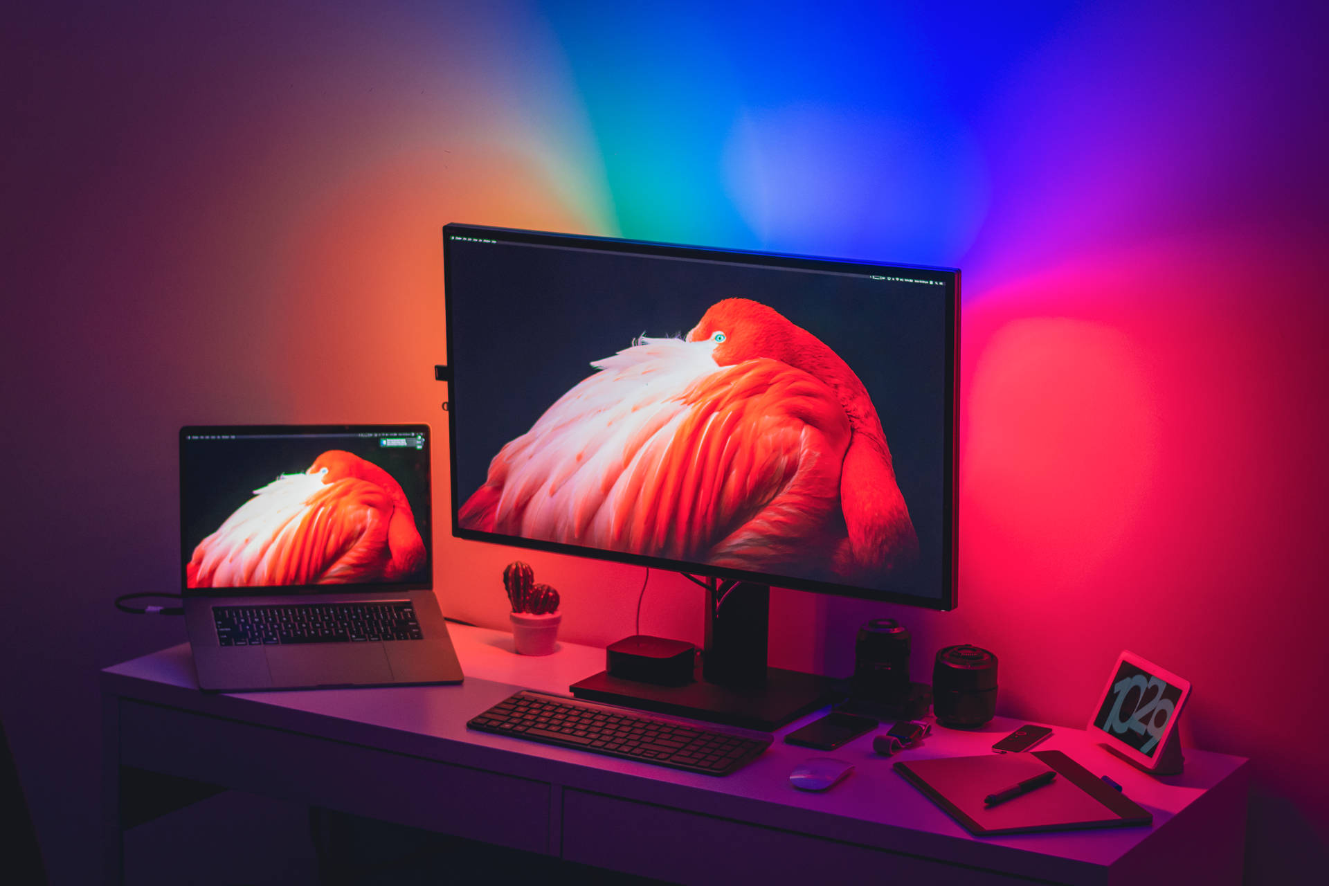 Luxurious Sleek Asus Laptop On Wooden Desk Background