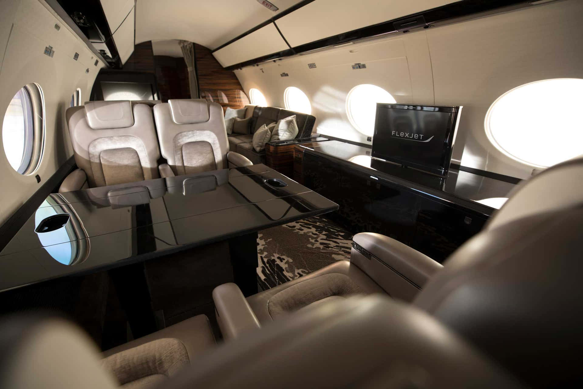 Luxury Business Class Airplane Seat Background