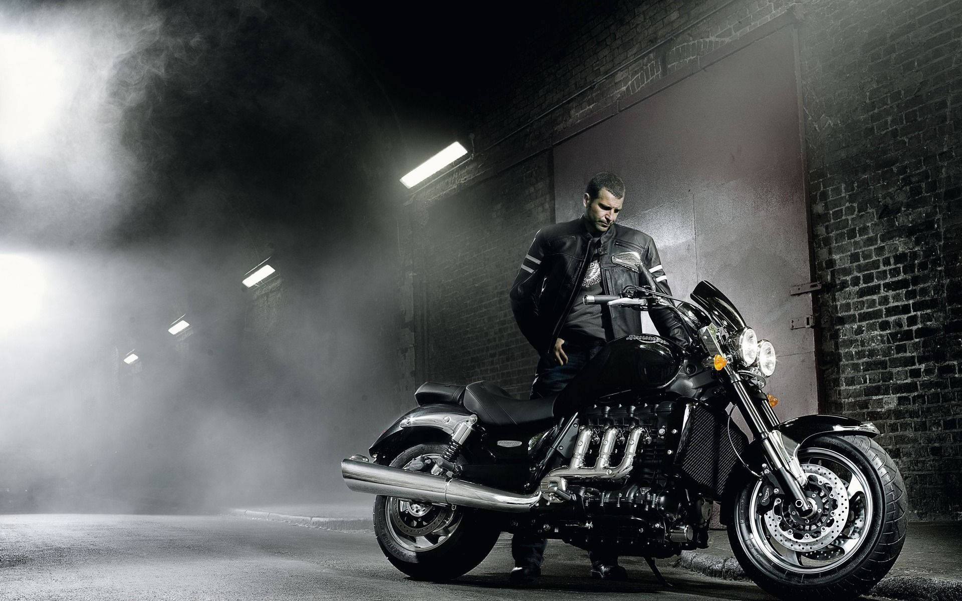 Luxury Classic Black Motorcycle Background