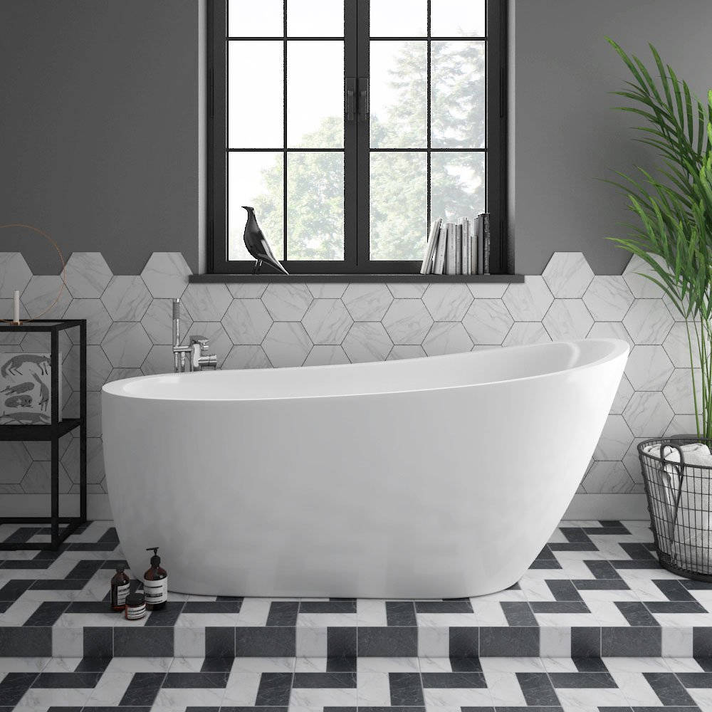 Luxury Double-ended Soaking Bathtub Background