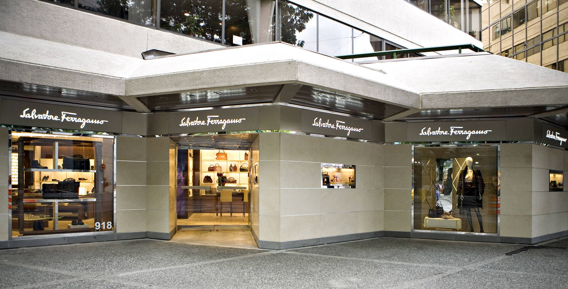 Luxury Ferragamo Store Interior Background
