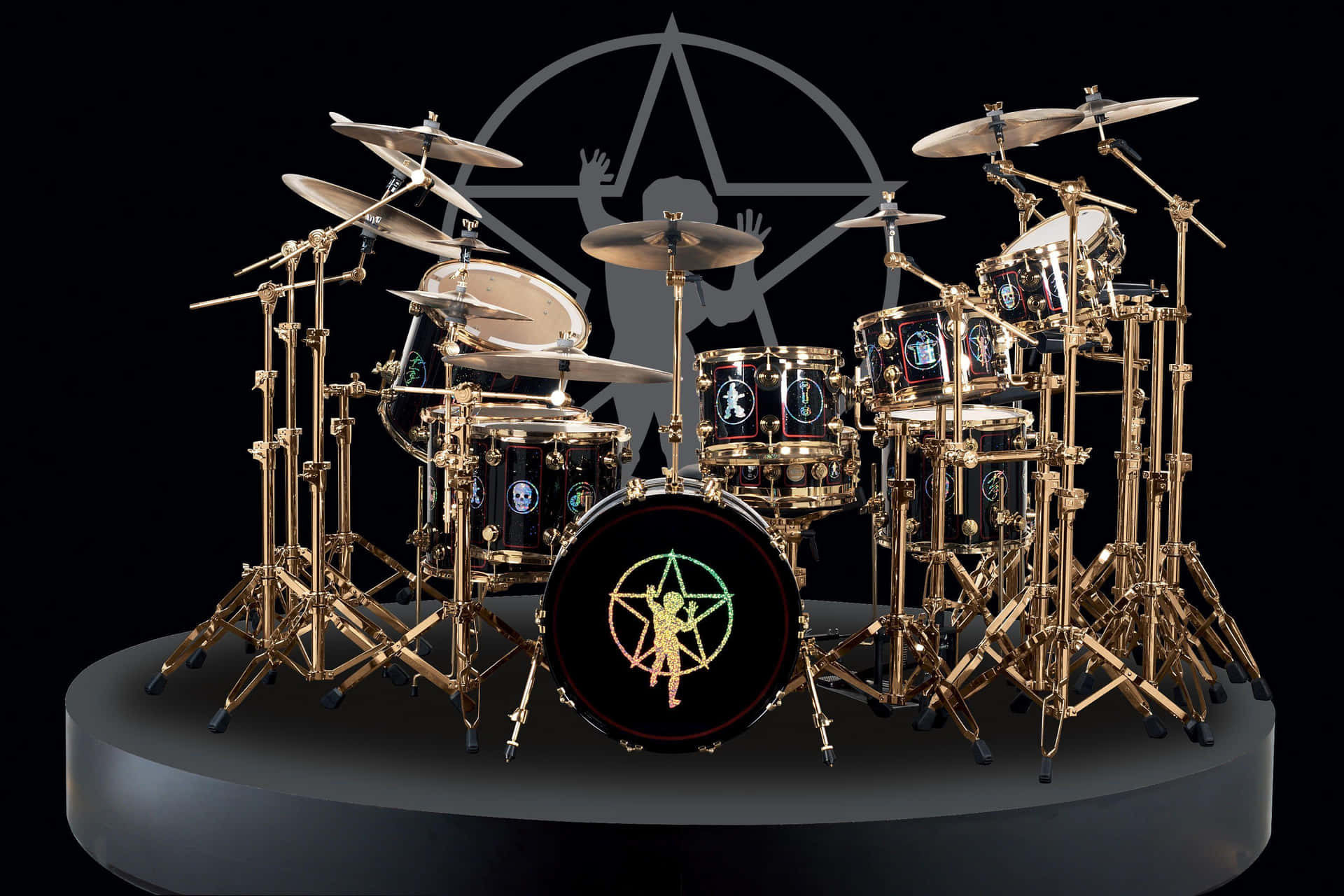 Luxury Gold Drum Set Background