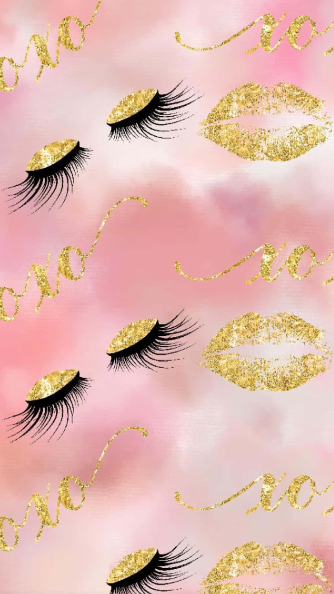 Luxury Gold Eyelash Glamour Background