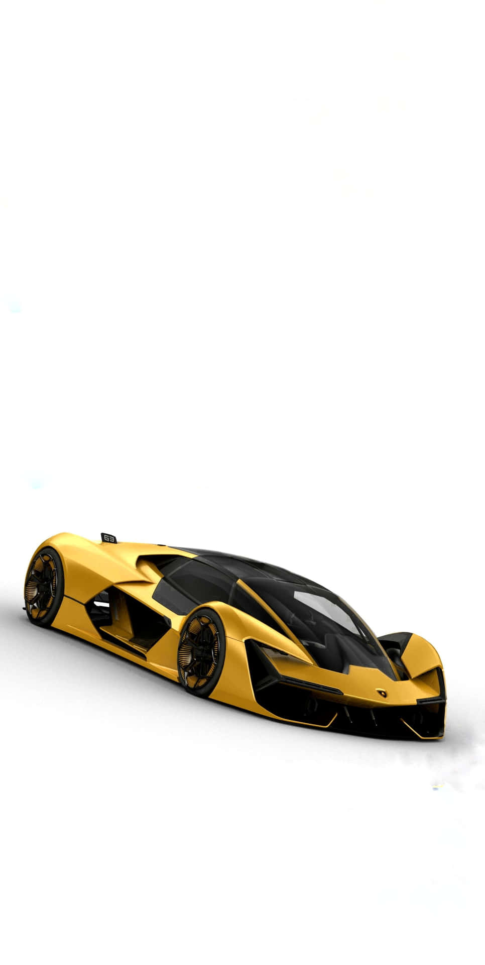 Luxury Gold Lamborghini In Front Of A Modern Building Background