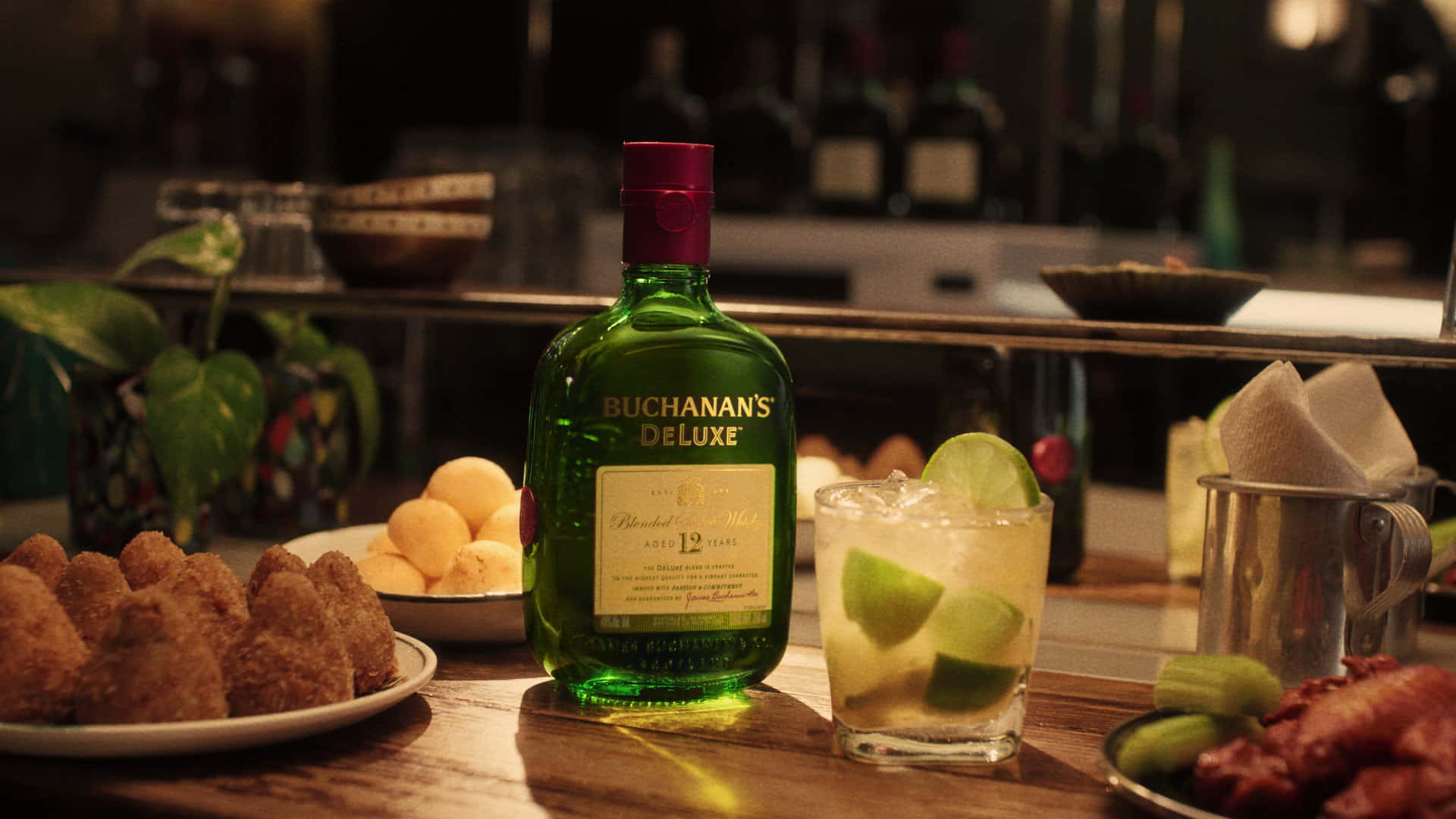 Luxury Meets Taste: Buchanan's Deluxe Whiskey Advertisement