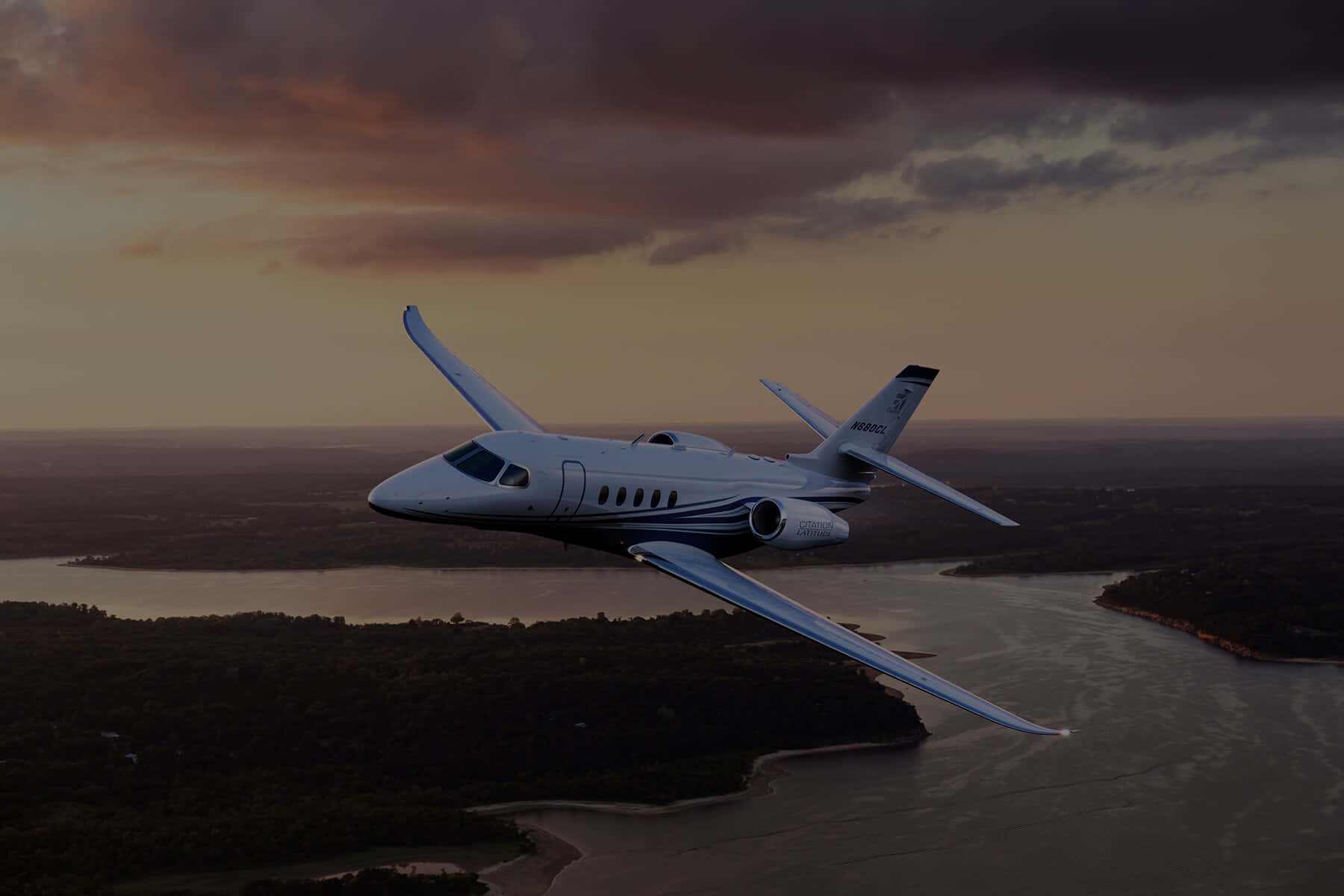 Luxury Private Jet Taking Flight Background