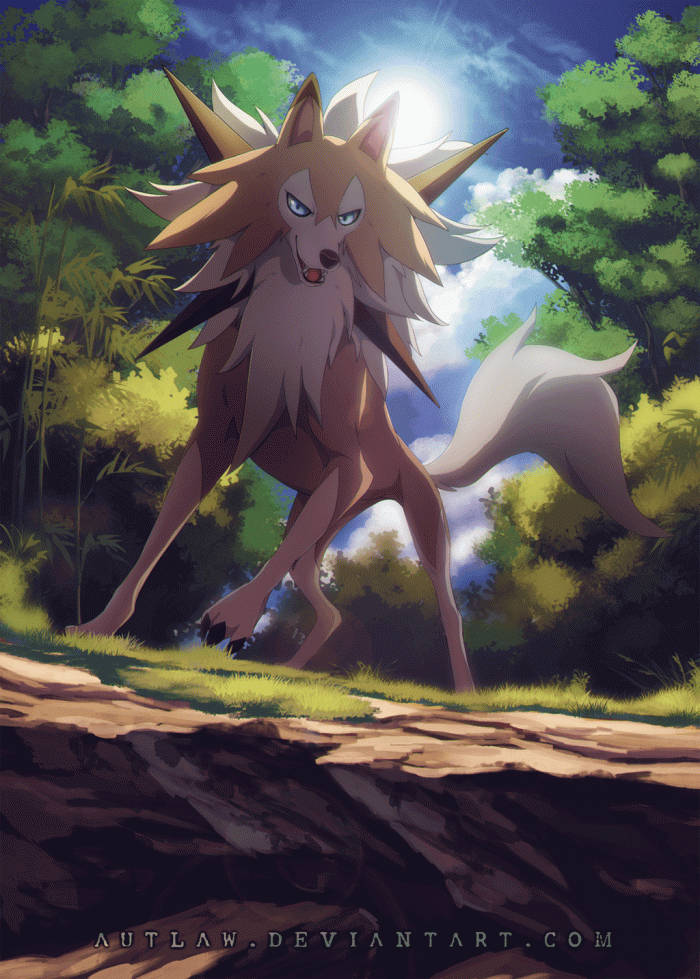 Lycanroc Forest Dusk Phone Background