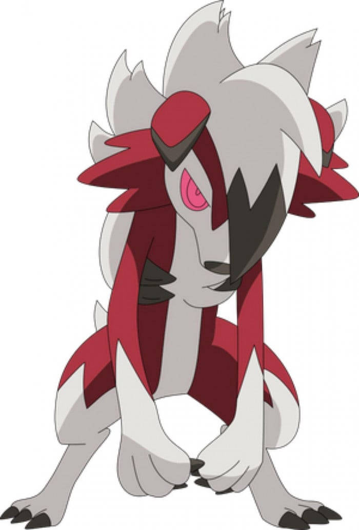 Lycanroc Midnight White Background