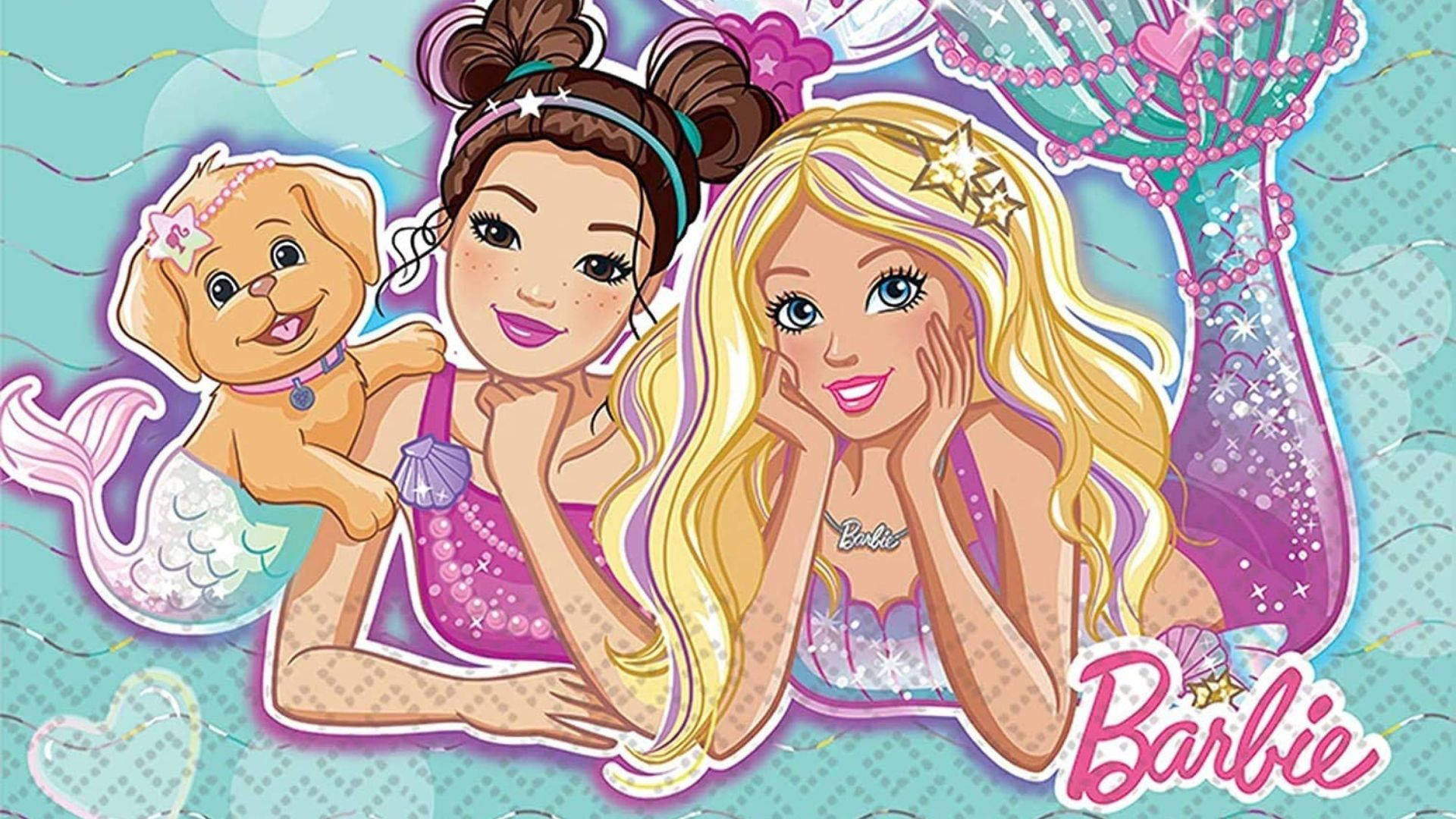 Lying Down Barbie Mermaids Background