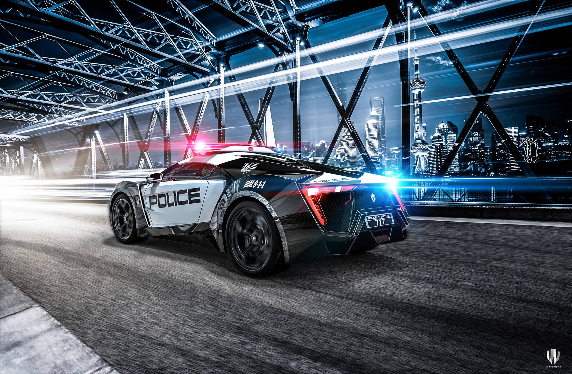 Lykan Hypersport Police Car Background