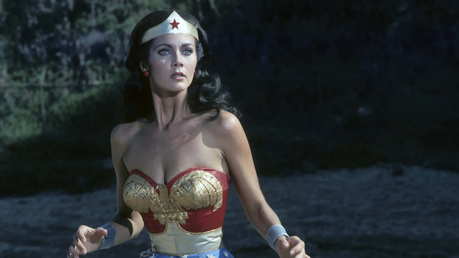 Lynda Carter Wonder Woman Classic Pose Background