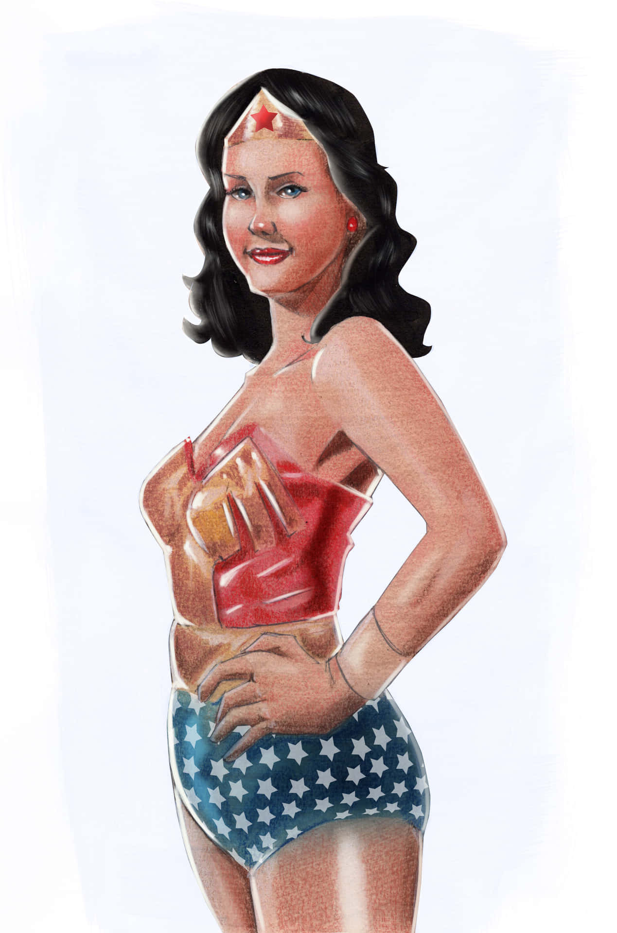 Lynda Carter Wonder Woman Illustration Background