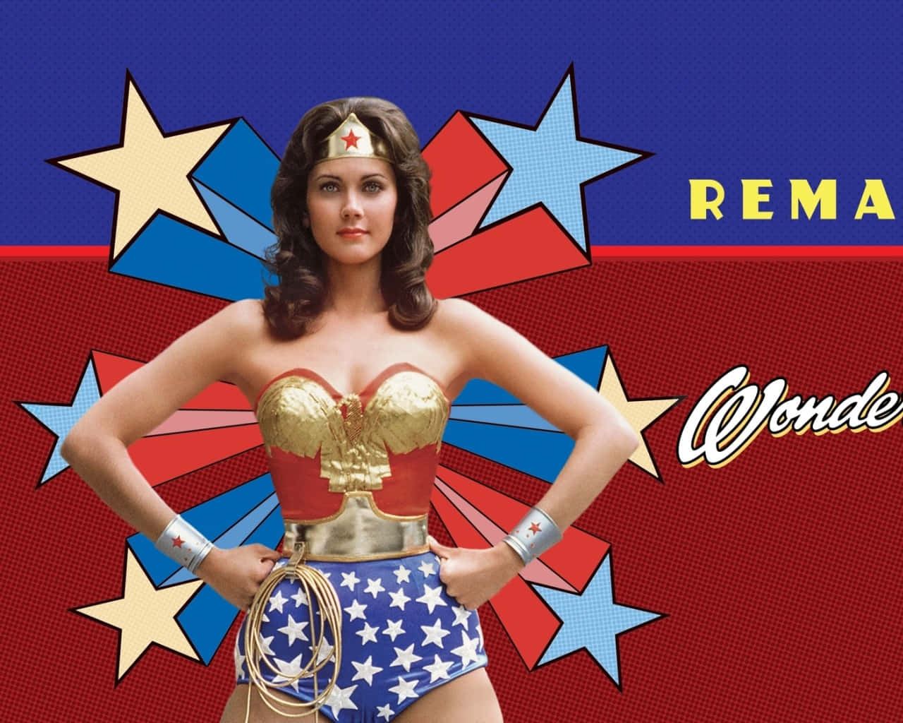 Lynda Carter Wonder Woman Pop Art Background