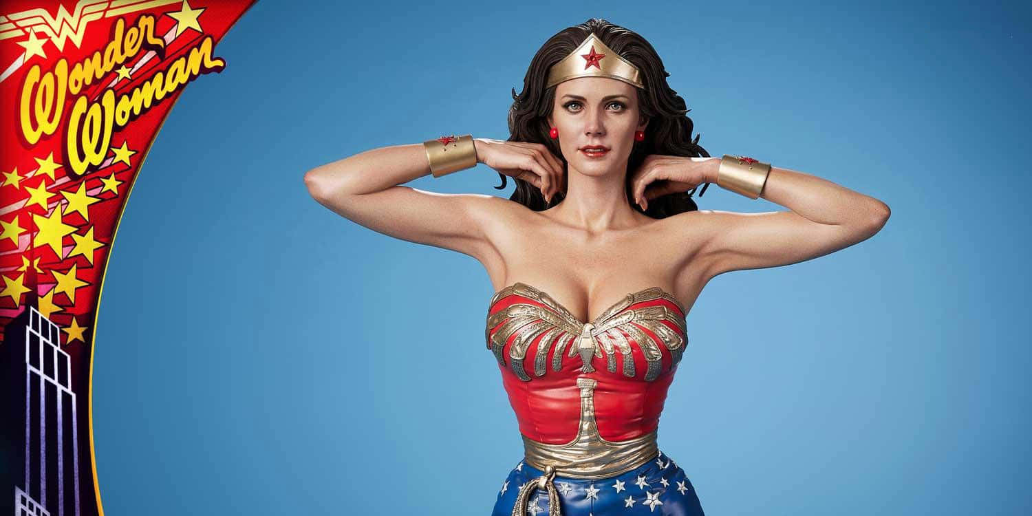 Lynda Carter Wonder Woman Pose Background