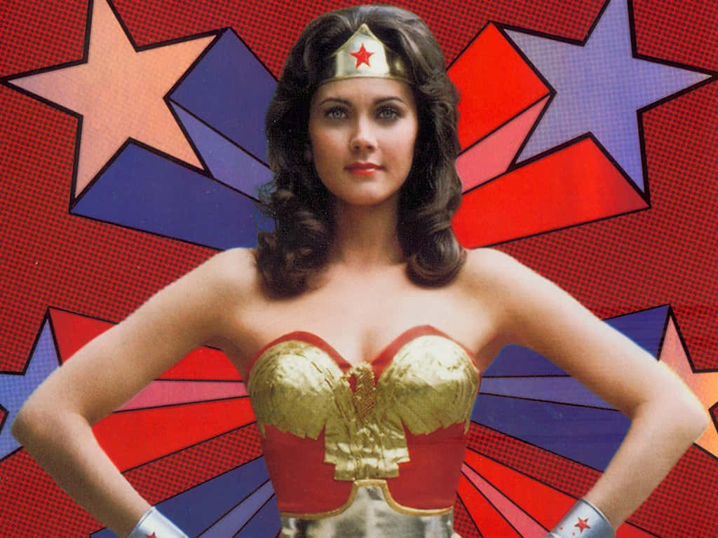 Lynda Carter Wonder Woman Pose Background