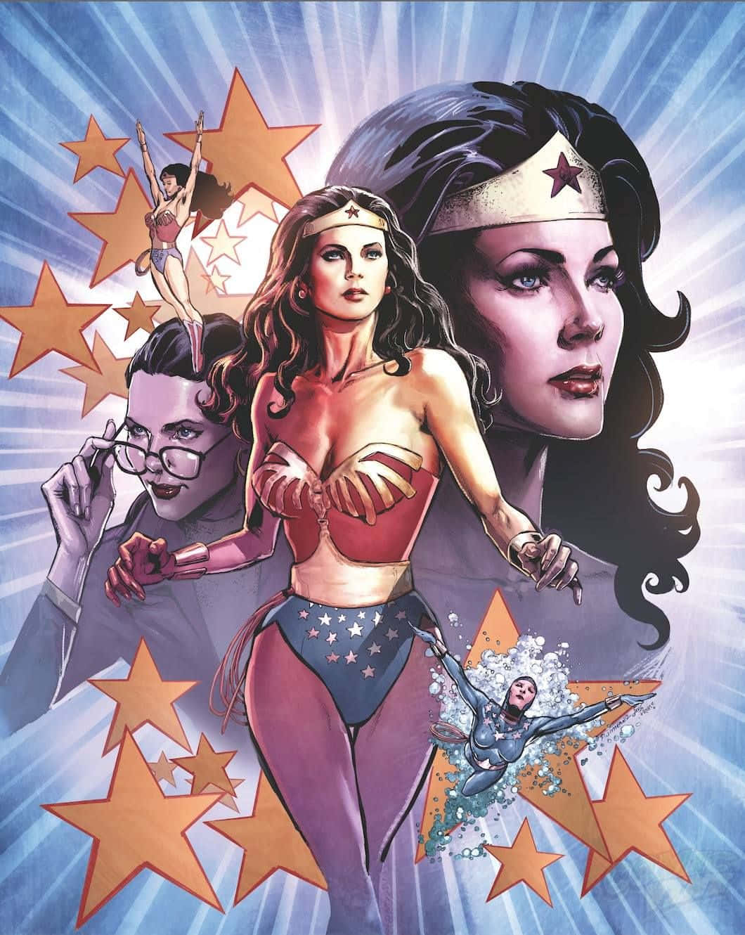 Lynda Carter Wonder Woman Tribute Art Background
