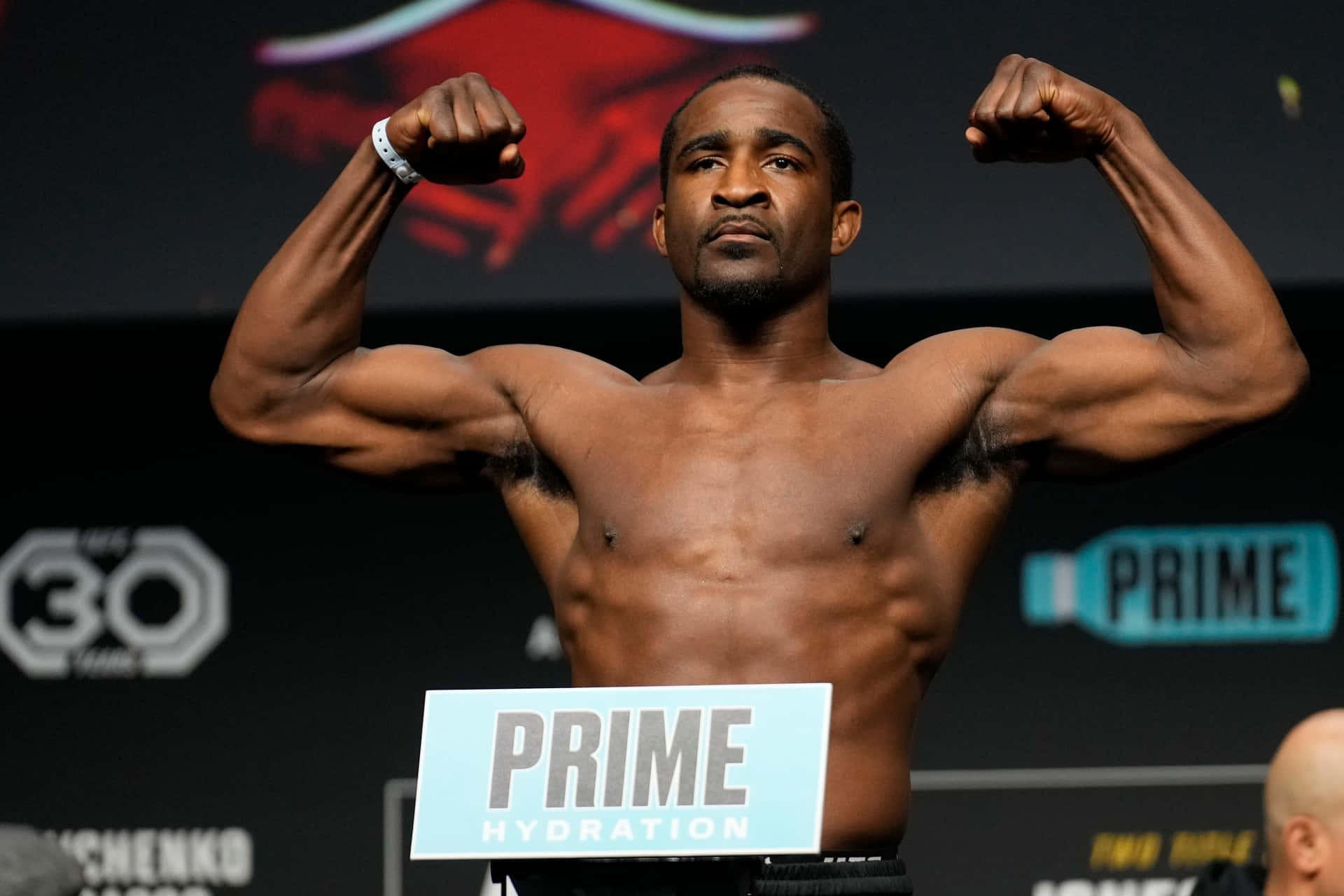 M M A Fighter Geoff Neal Weigh In Pose Background
