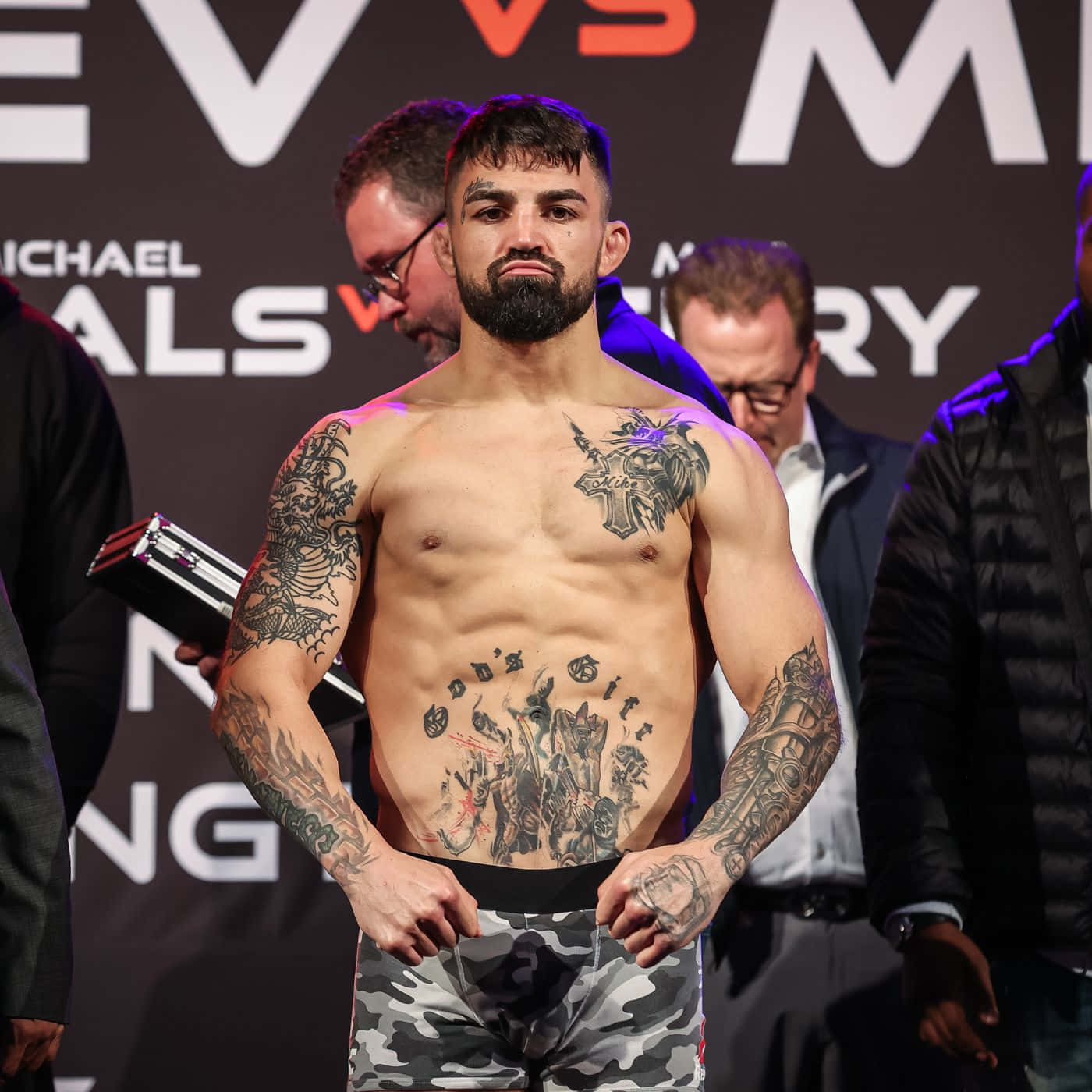 M M A Fighter Weigh In Mike Perry Background