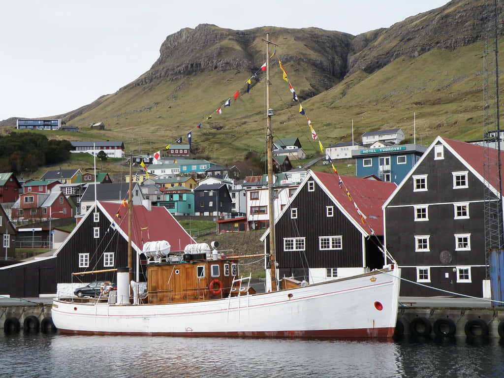 M/s Thorshavn At Port Of Tvøroyri Background