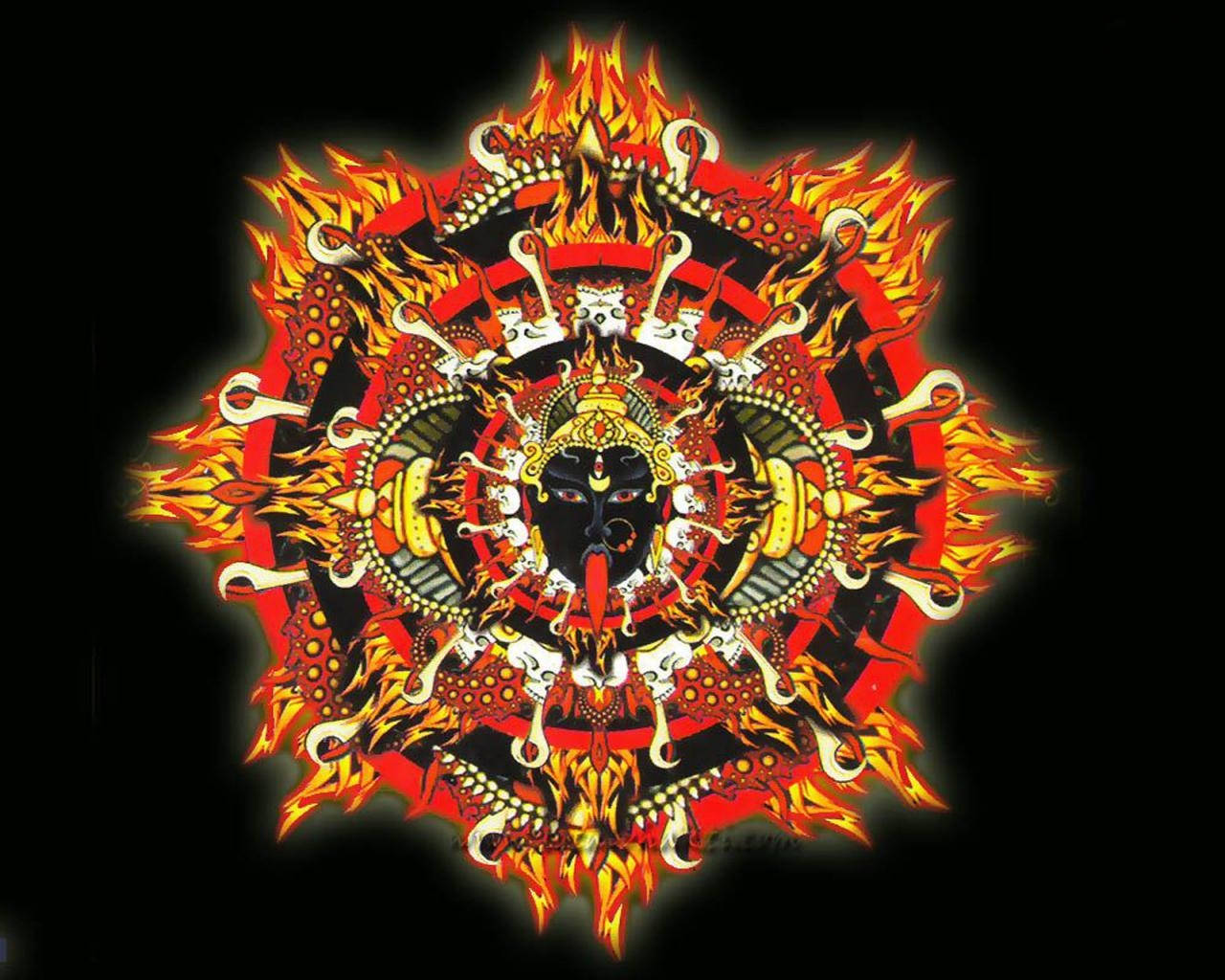 Maa Kali Fire Aesthetic Symbol