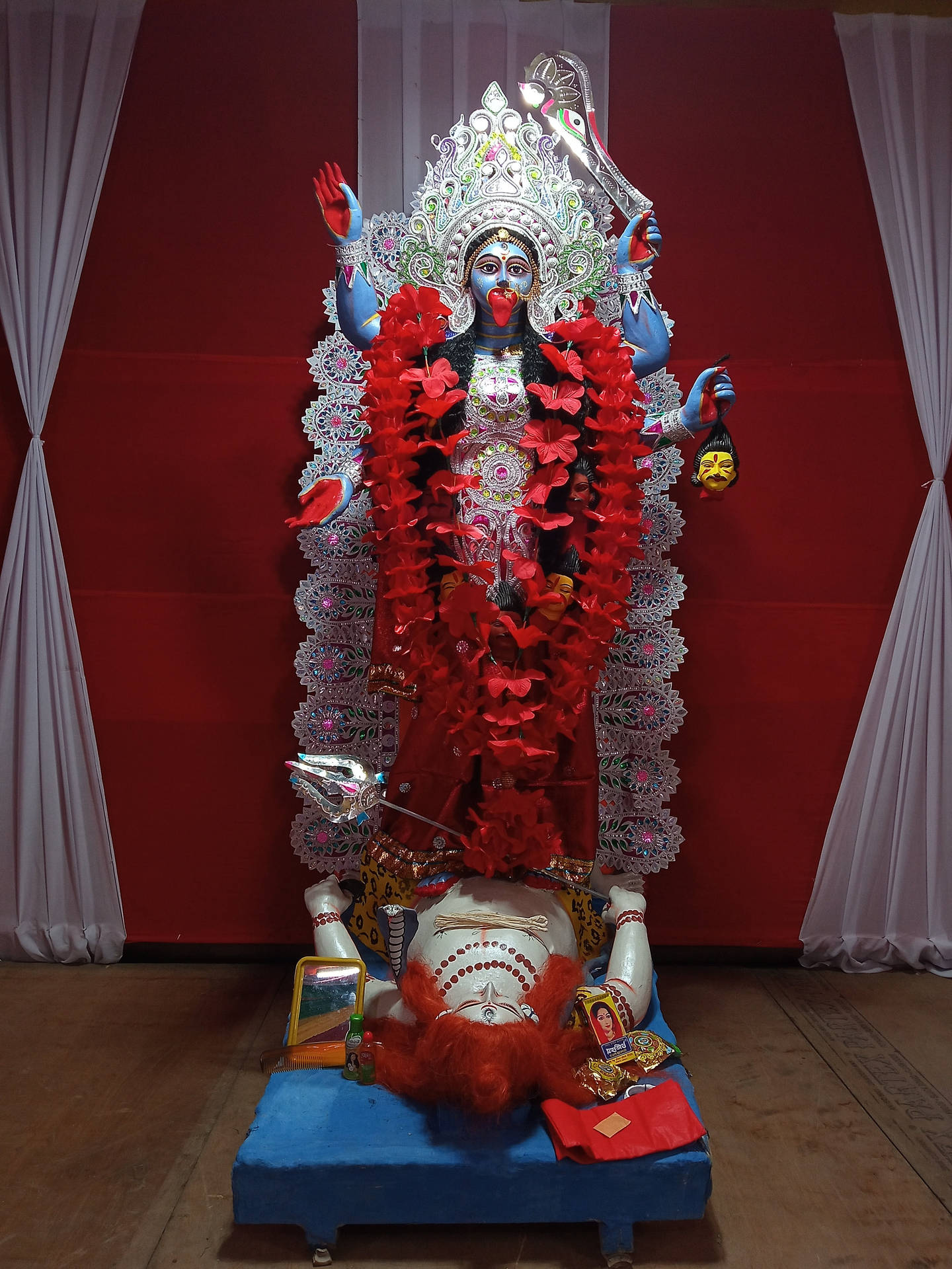Maa Kali Shiva Big Statue In Room