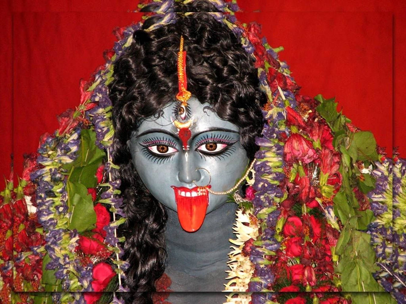 Maa Kali Statue Red Aesthetic Wall
