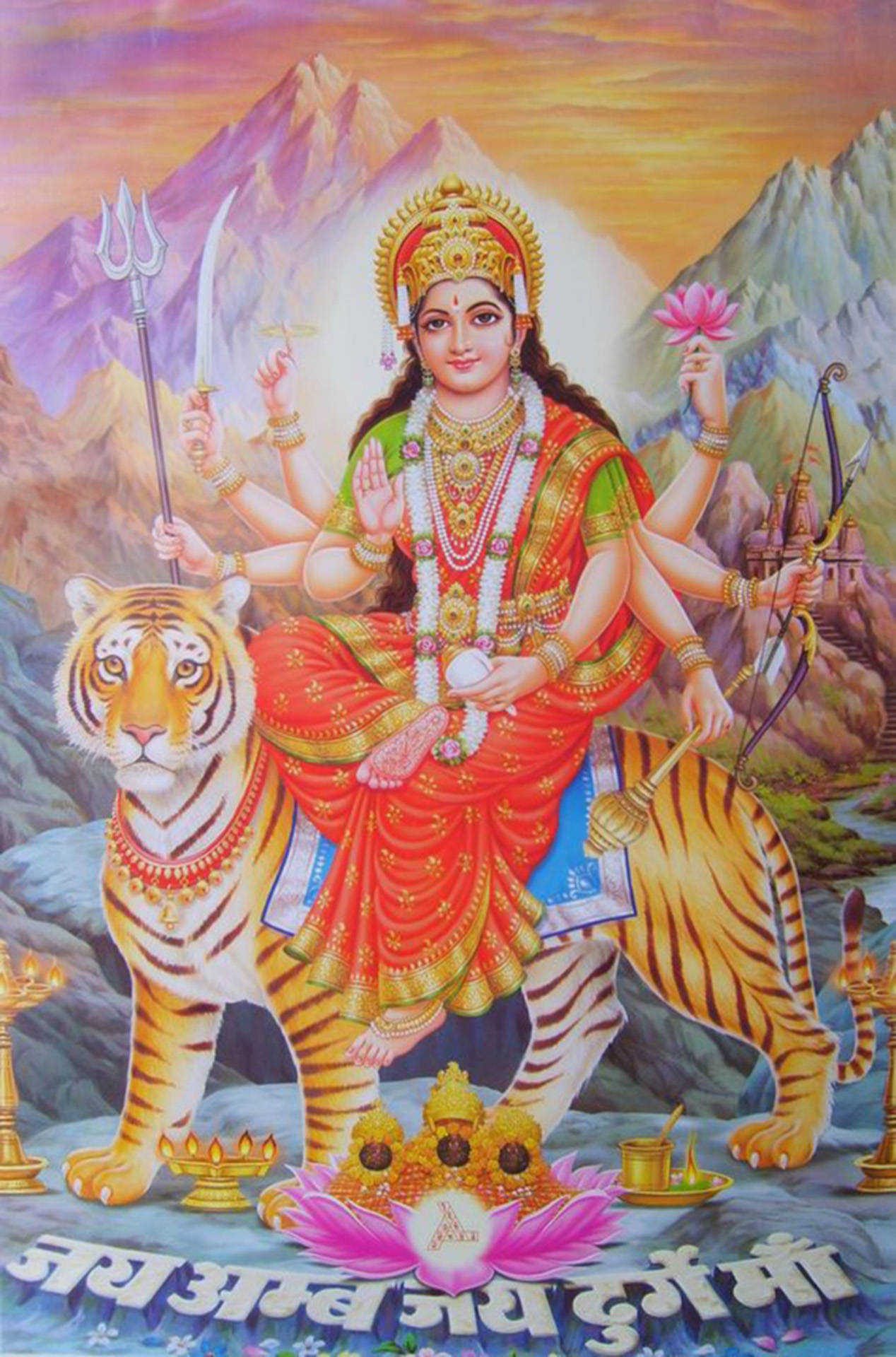 Maa Sherawali Hindu Goddess Artwork