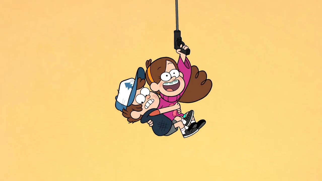 Mabel Pines Dipper Yellow Background Background