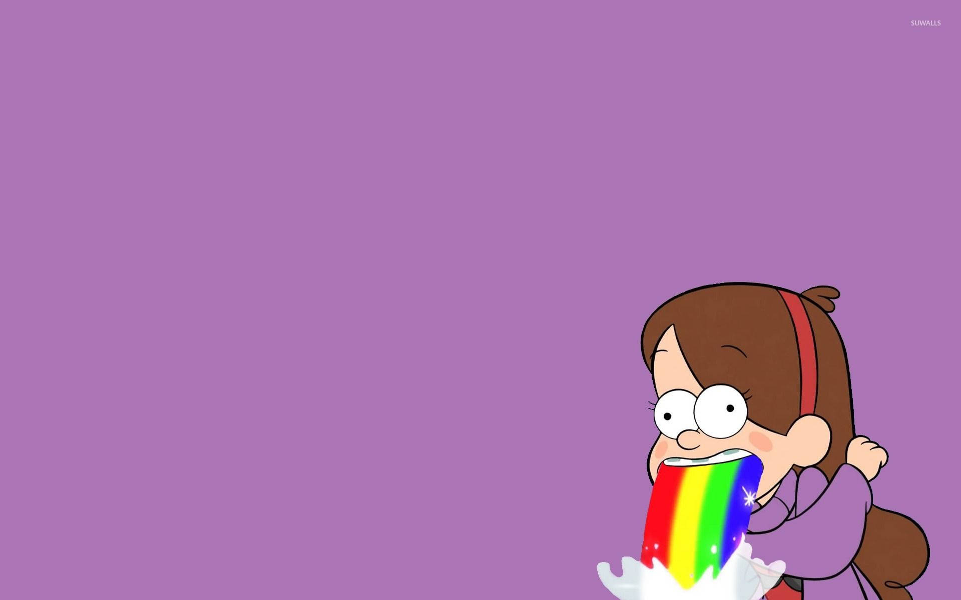 Mabel Pines Purple Rainbow Background