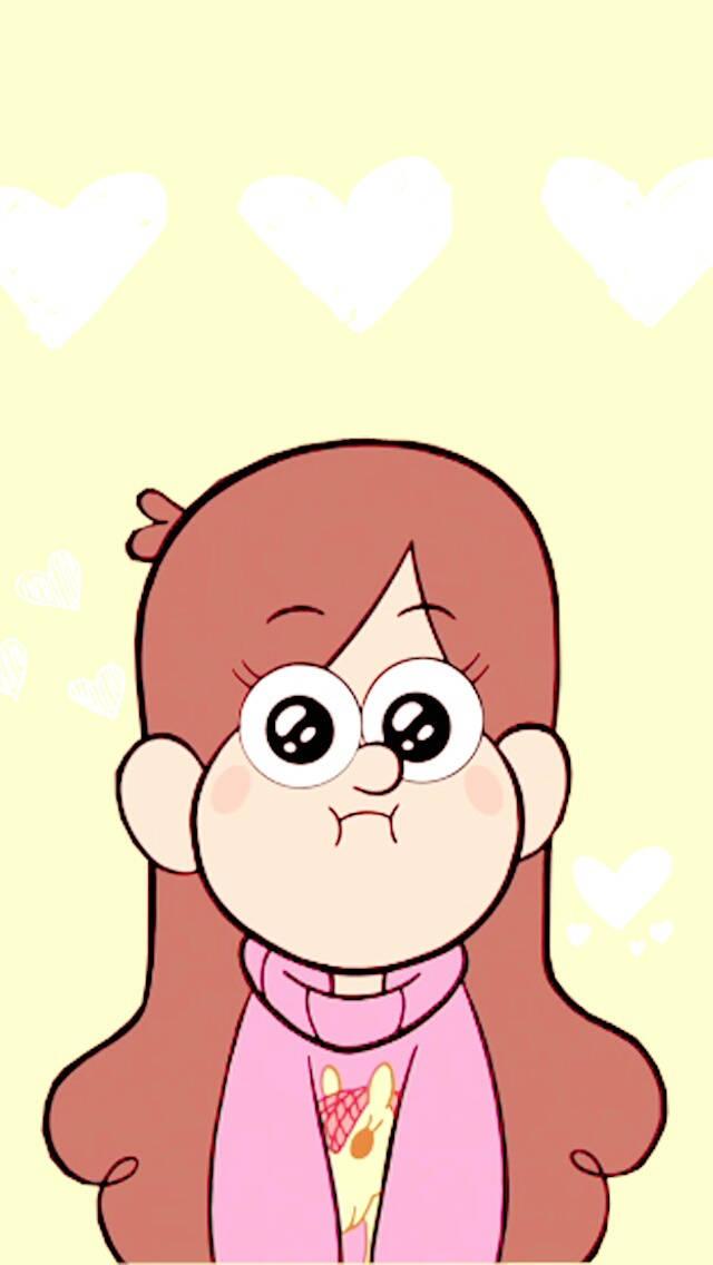 Mabel Pines Yellow Heart Background
