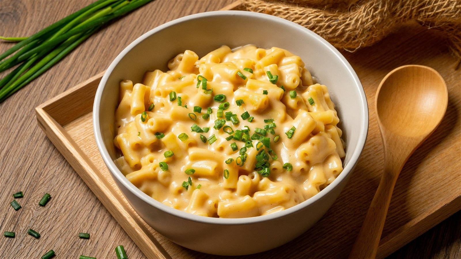 Mac And Cheese With Sping Onions Background