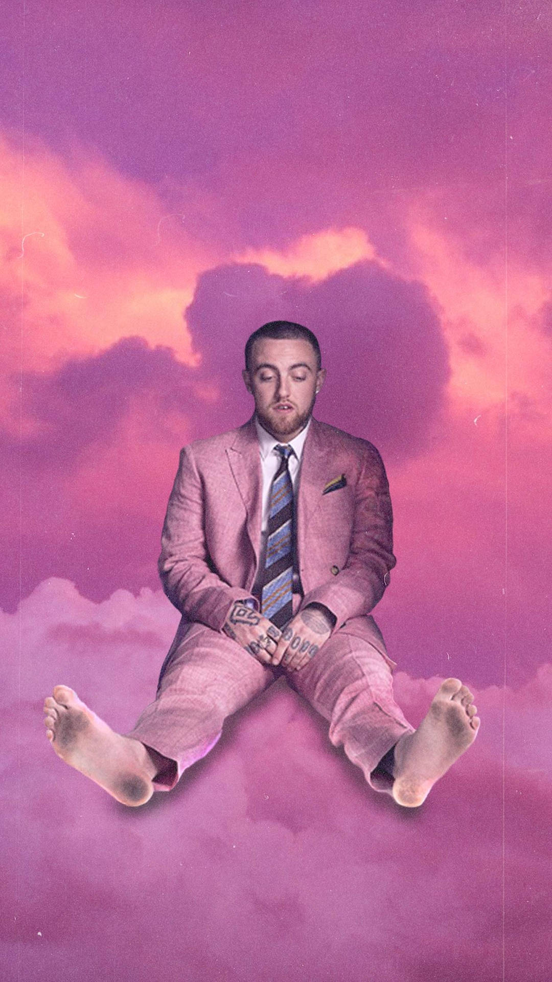 Mac Miller In Pink Suit On Cluds