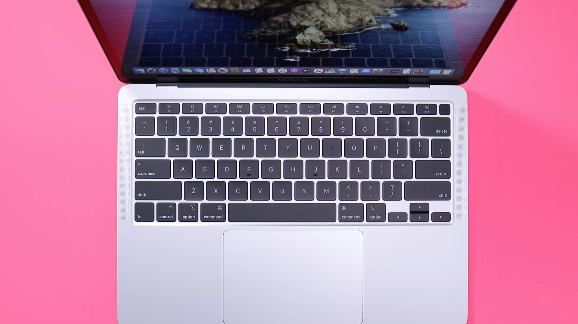 Macbook Air 2020 Pink Surface Background