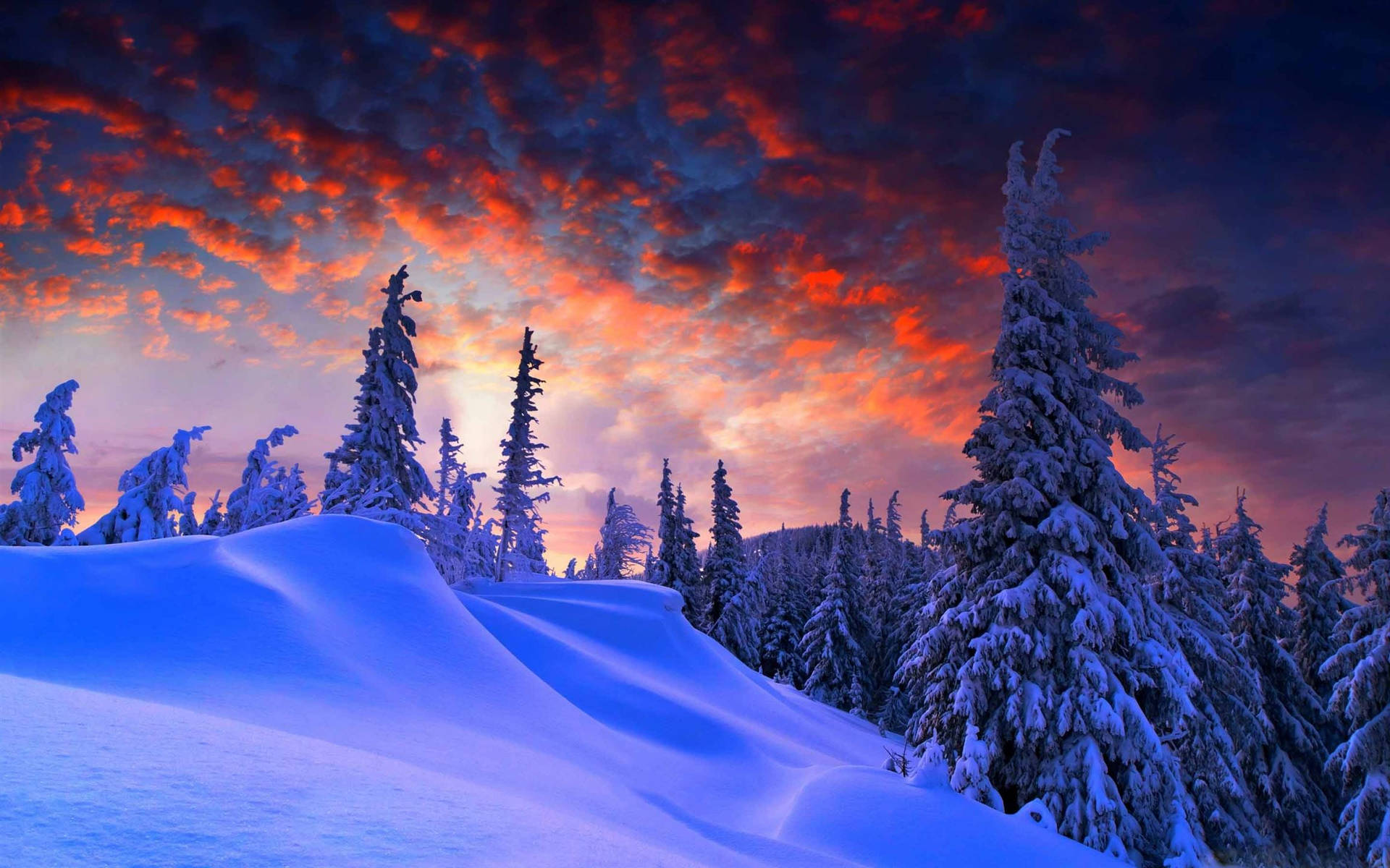 Macbook Pro Winter Sunset Background