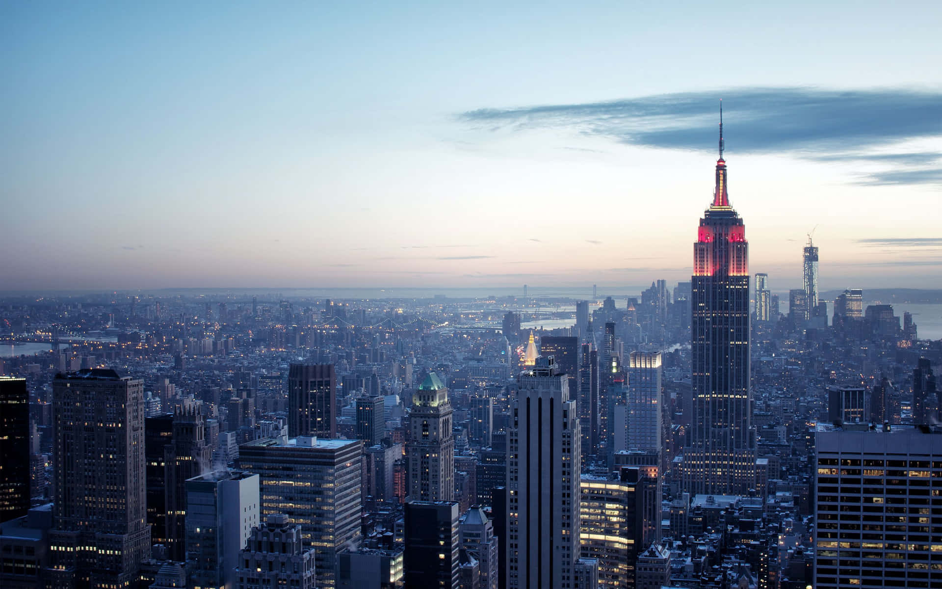 Macbook Retina With Empire State Building Background