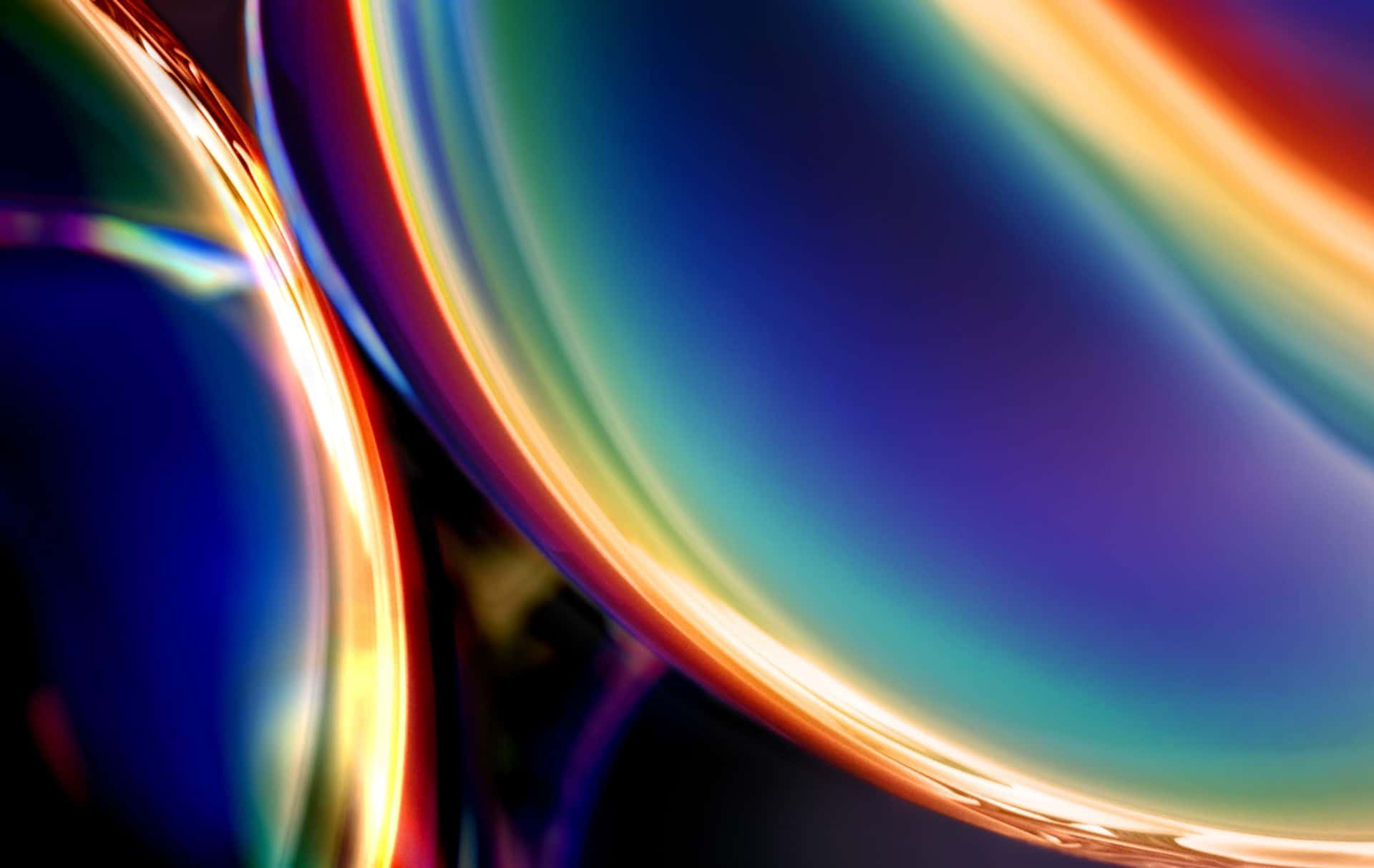 Macbook Retina With Rainbow Bubbles Background