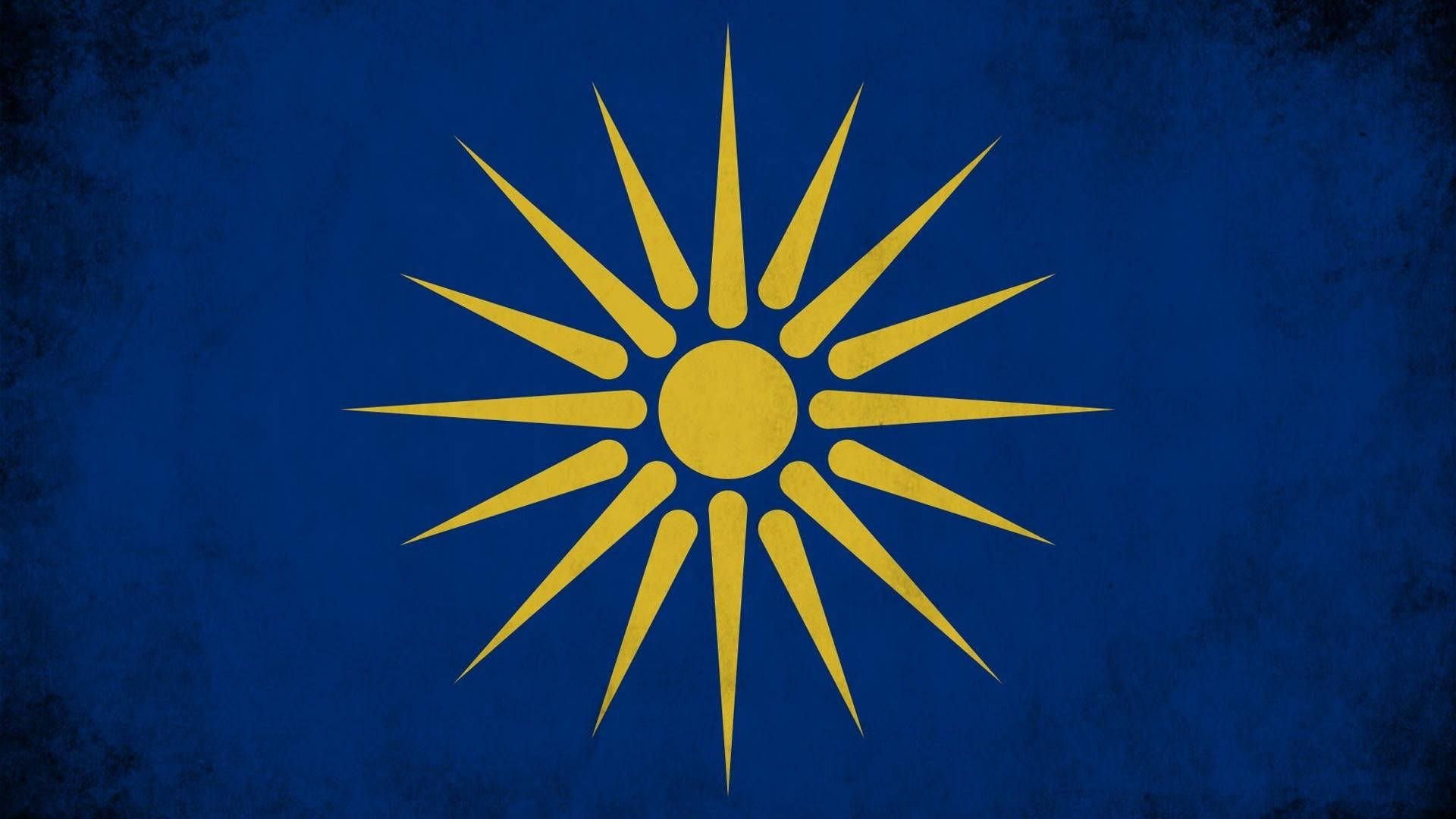 Macedonia Sun Navy Blue Background Background