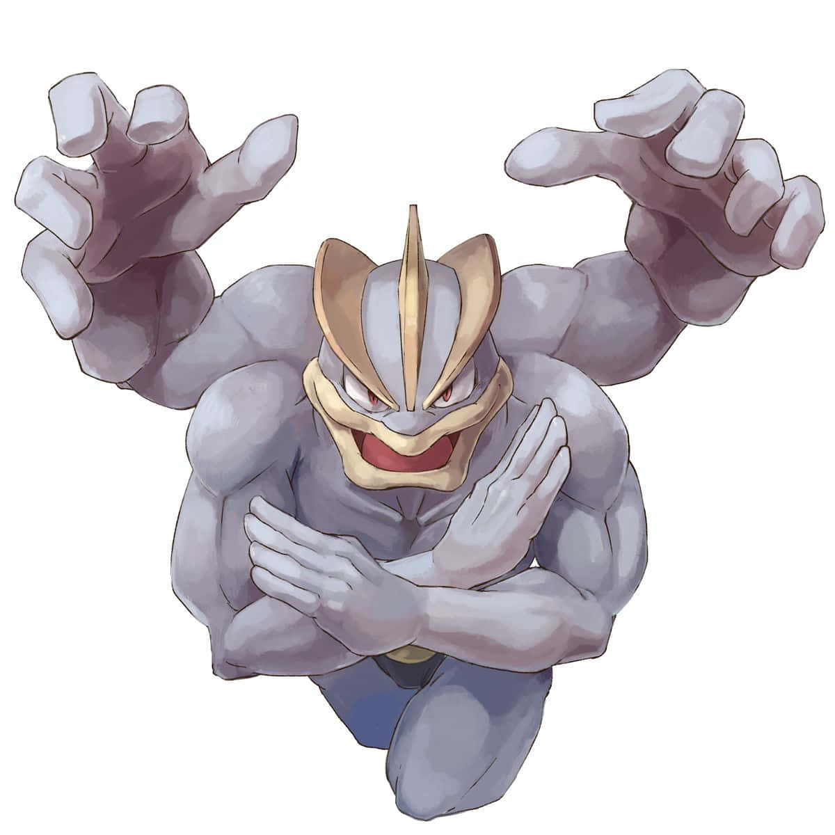 Machamp Evolved Machop White Background Background