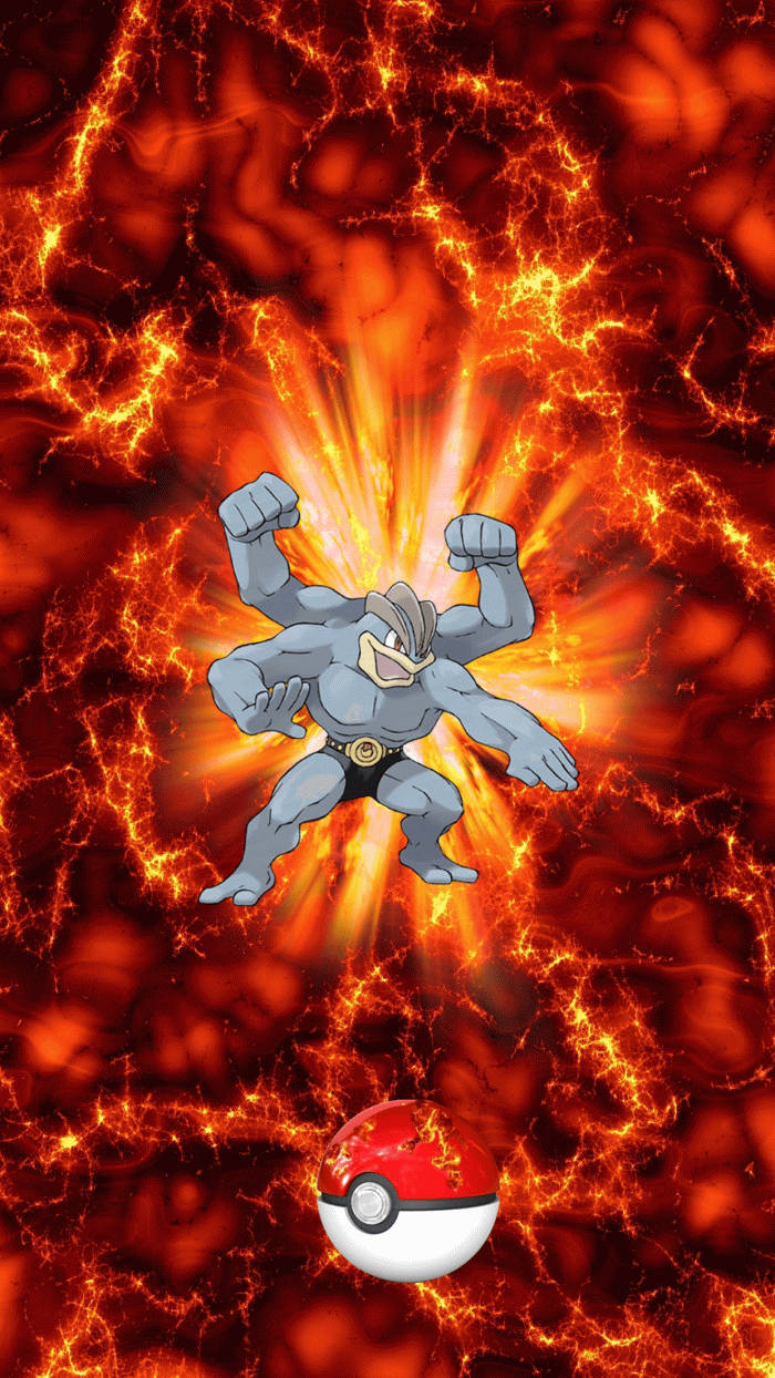 Machamp Lava Aesthetic Phone Background