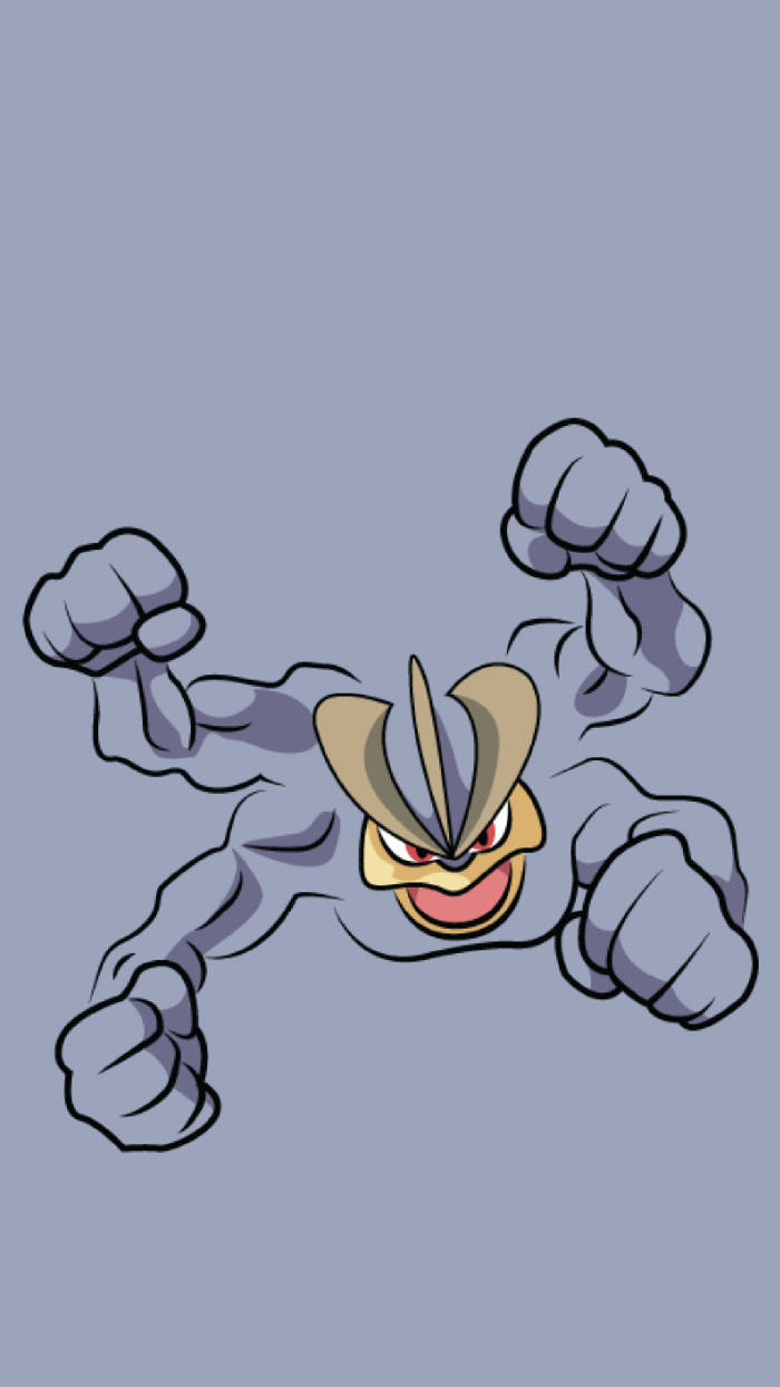 Machamp Phone Gray Background Background