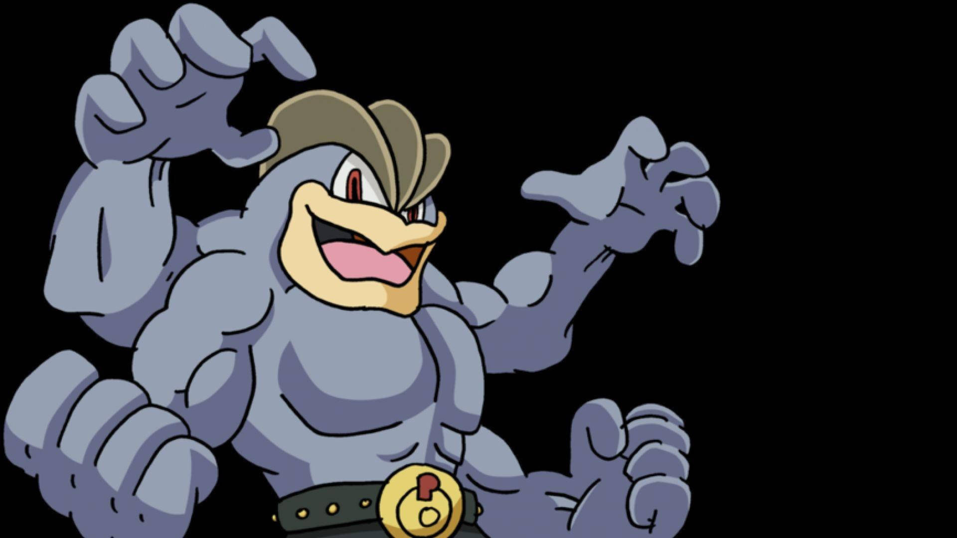 Machamp Posing Black Background Background