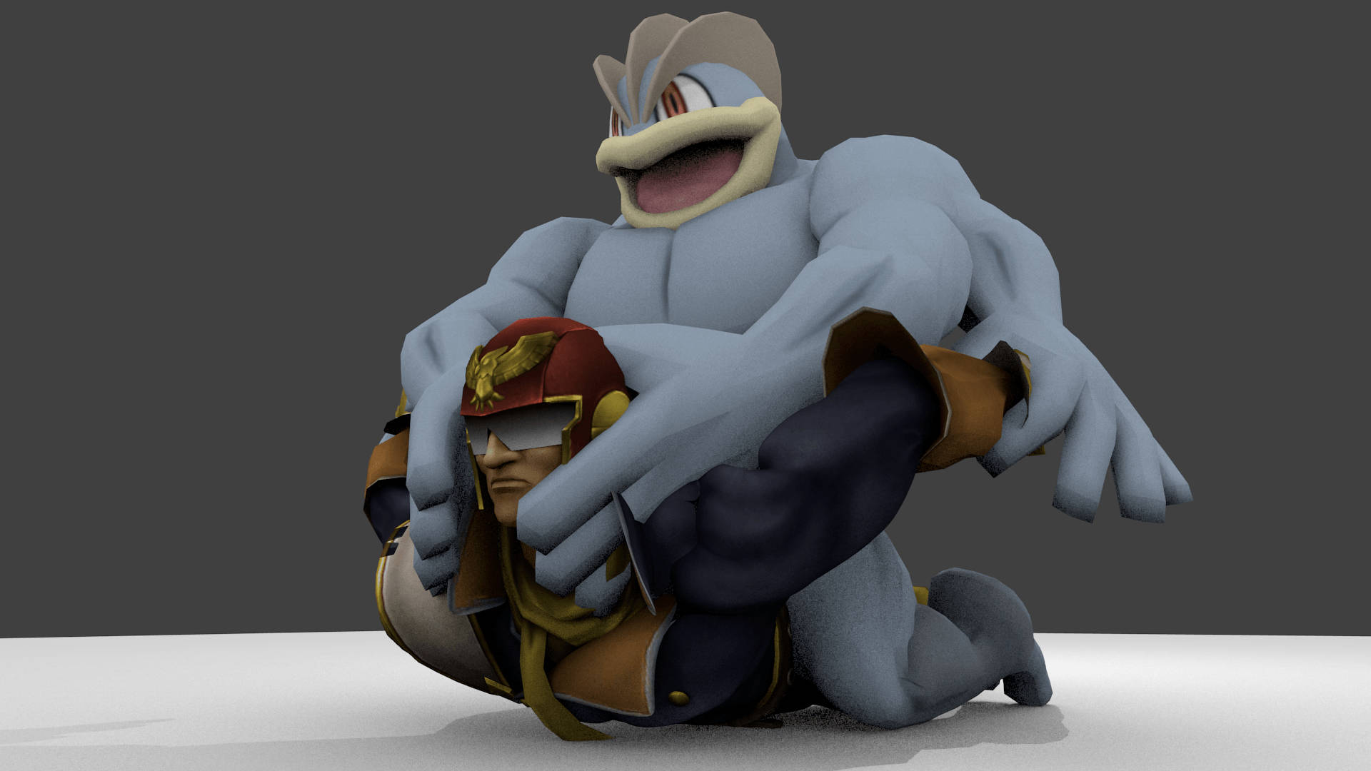 Machamp Wrestling With Hero Background