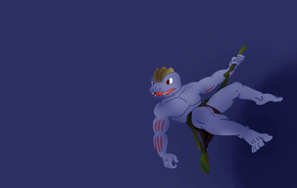 Machoke Evolved Machop Hanging On Vine