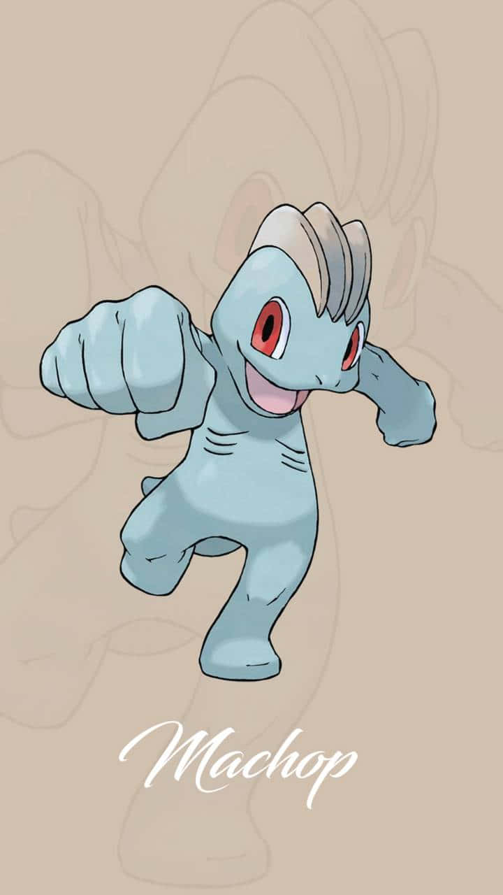 Machop Pokemon On Cream Background