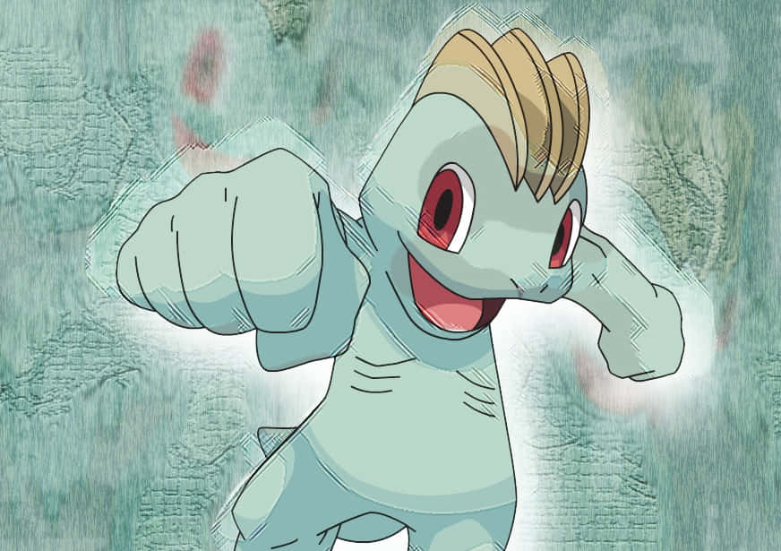 Machop Pokemon With Textured Background Background