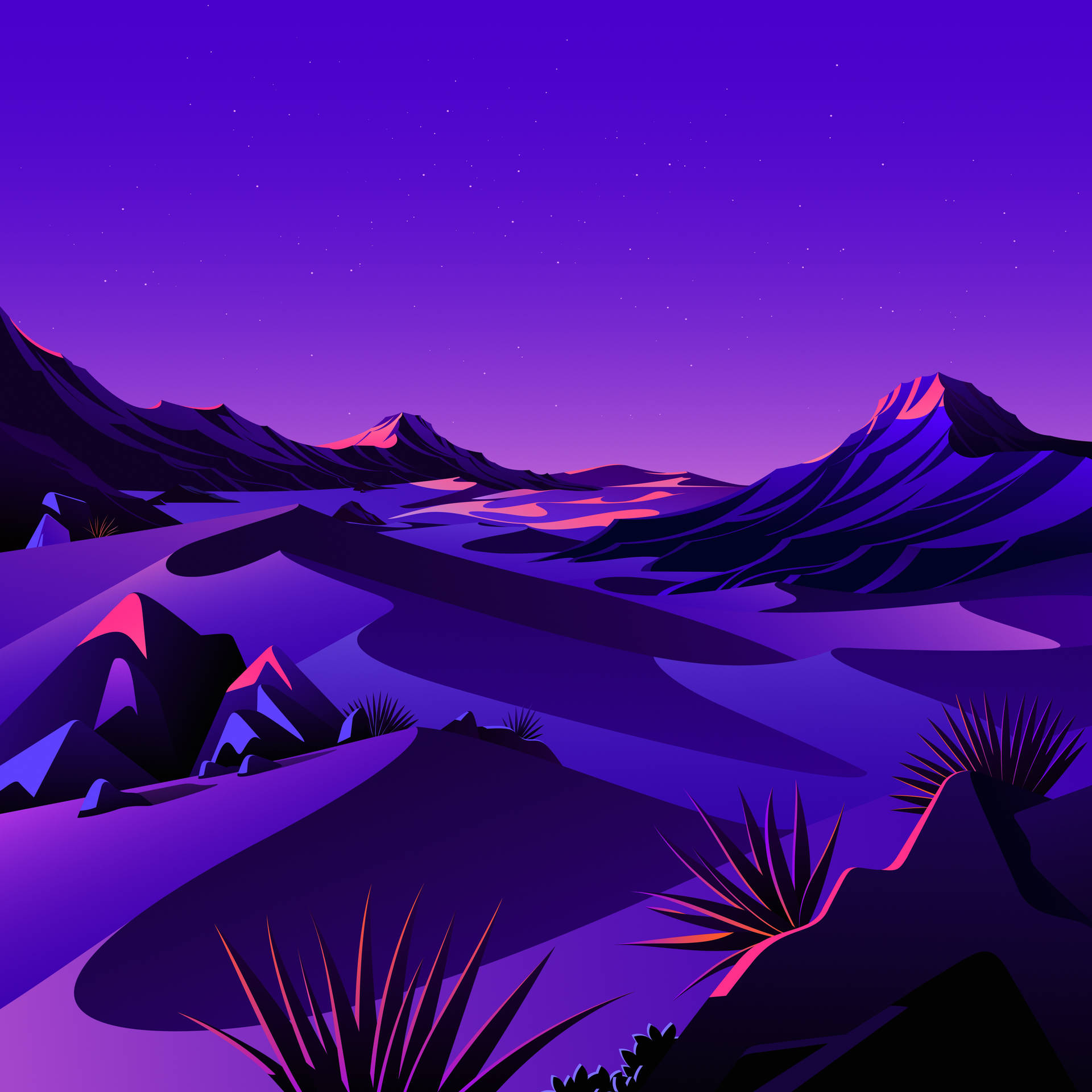 Macos Big Sur Purple Desert Background
