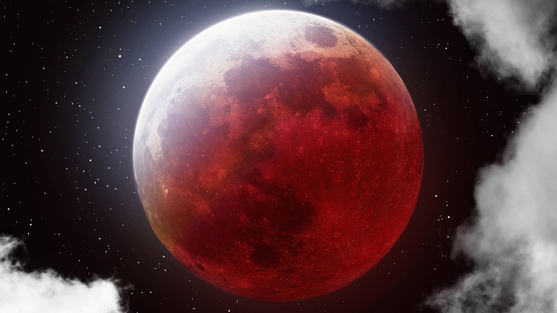Macos Mojave Red Full Moon Background