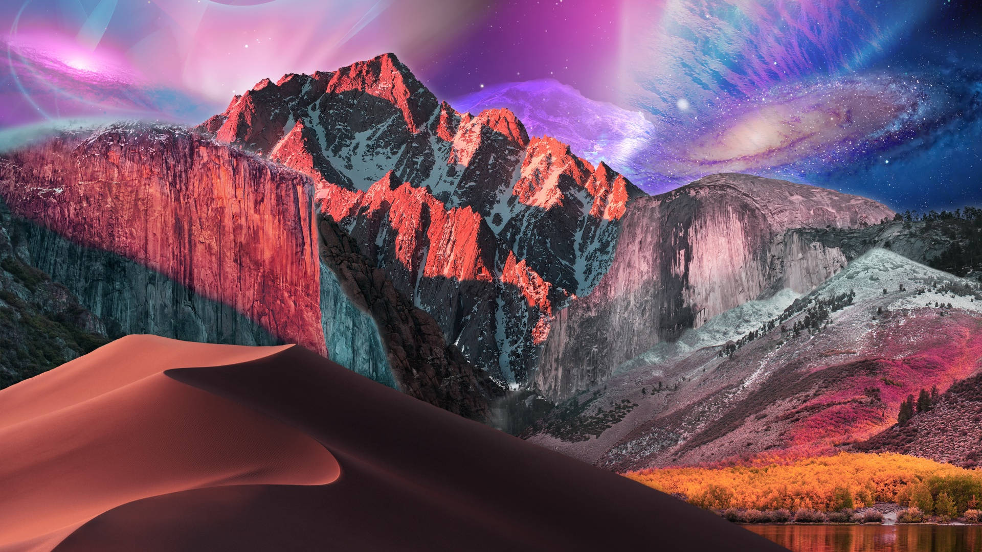 Macos Mojave Vibrant Scenery Background