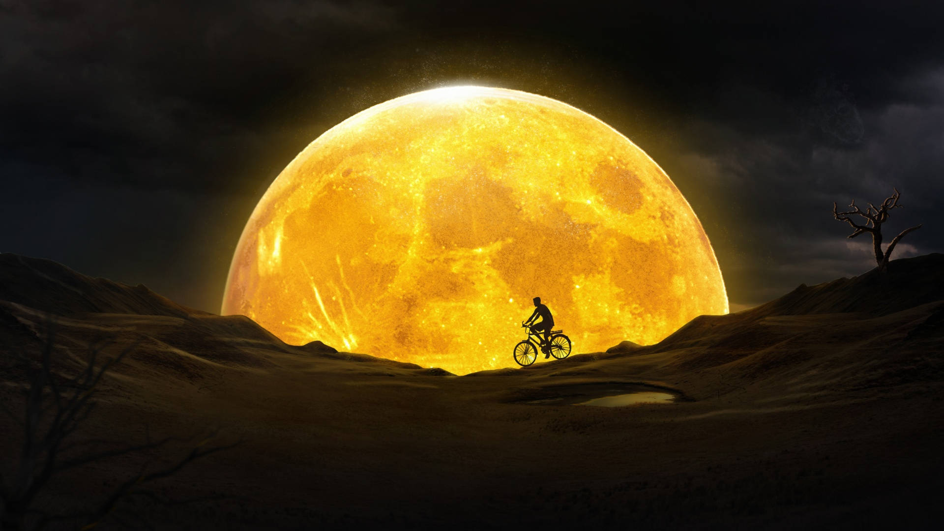 Macos Mojave Yellow Moon Background