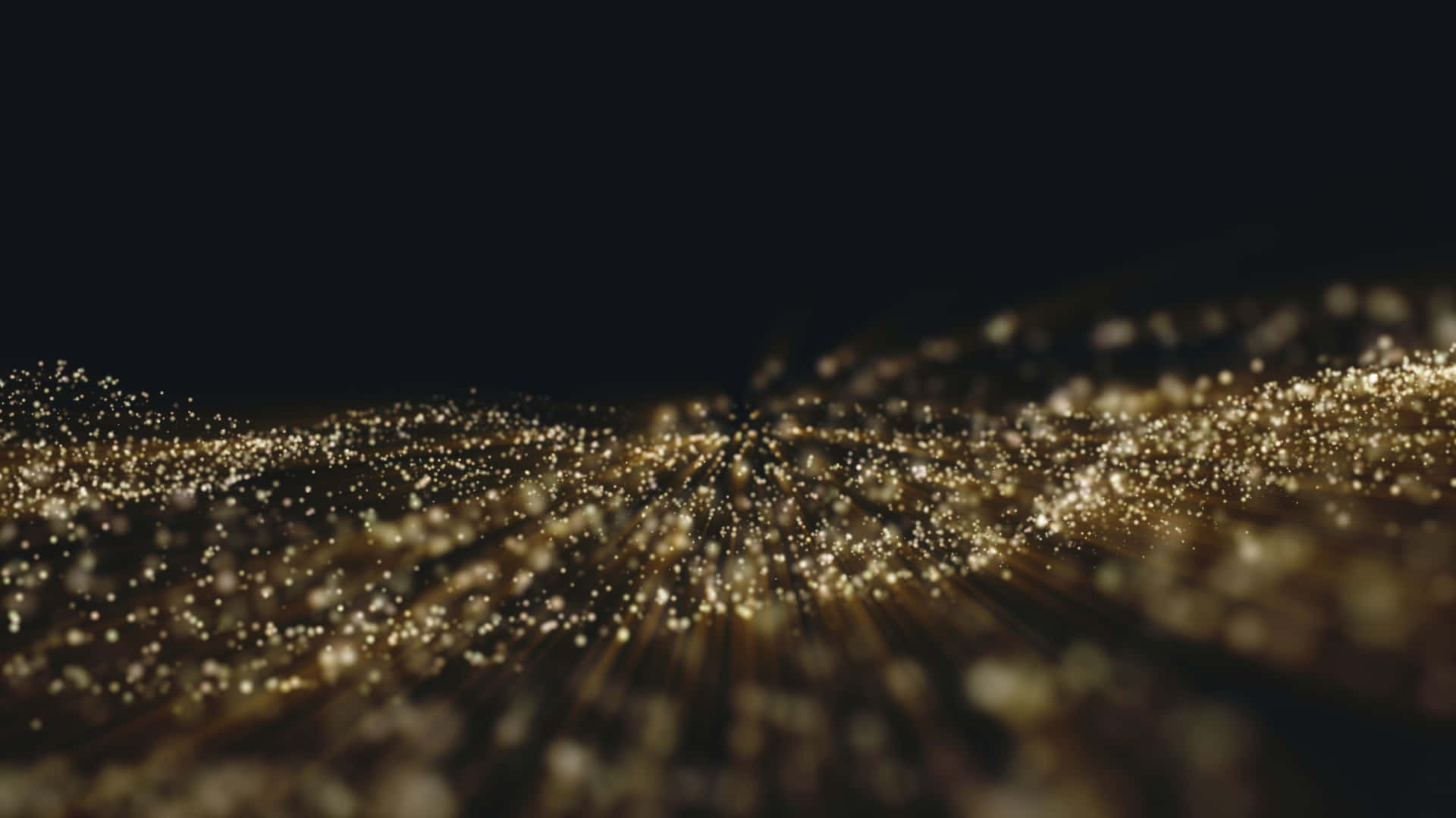 Macro Black And Gold Glitter Grains Background